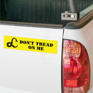 Don't tread on me venomous snake logo car bumper sticker
