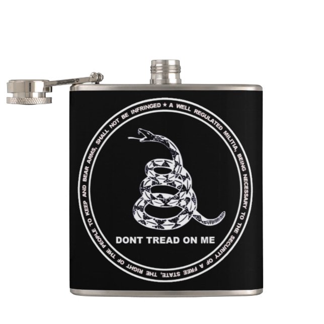 DON'T TREAD ON ME Vinyl Flask Design (Opened)