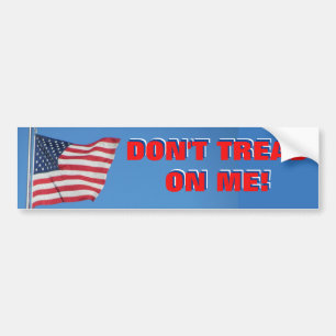 Don't Tread On Me with Flag Red White and Blue Bumper Sticker