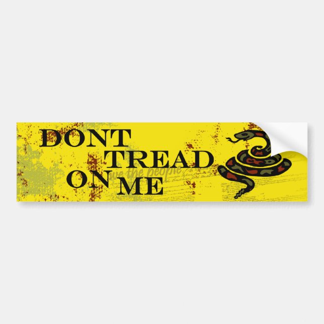 Don't Tread on Me Yellow Bumber Stickers (Front)