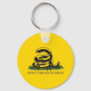 Don't tread on meat funny Gadsden flag parody meme Key Ring
