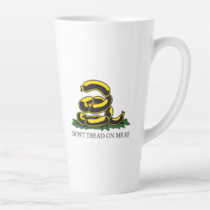 Don't tread on meat funny Gadsden flag parody meme Latte Mug