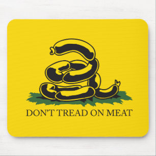 Don't tread on meat funny Gadsden flag parody meme Mouse Mat