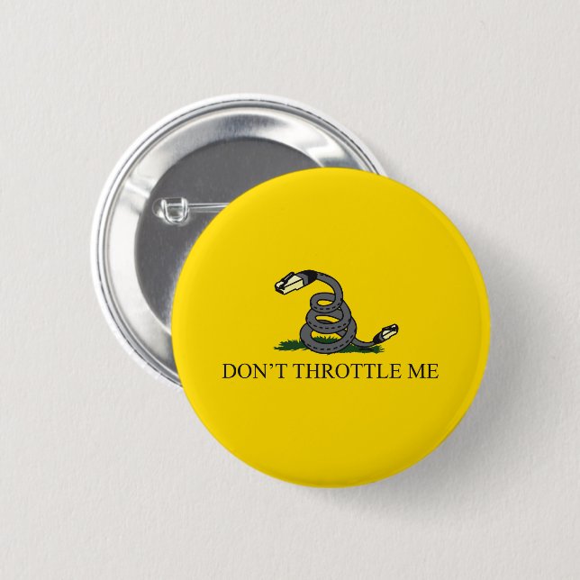 Don't tread throttle me Gadsden flag parody meme 6 Cm Round Badge (Front & Back)