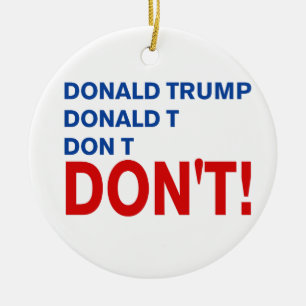"don't trump" ceramic tree decoration