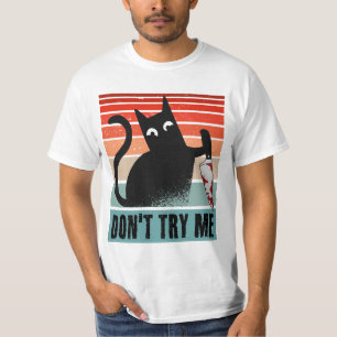Don't try me, Moody Cat with knife Invitation T-Shirt