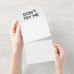 Don't try me tissue paper all in one invitation