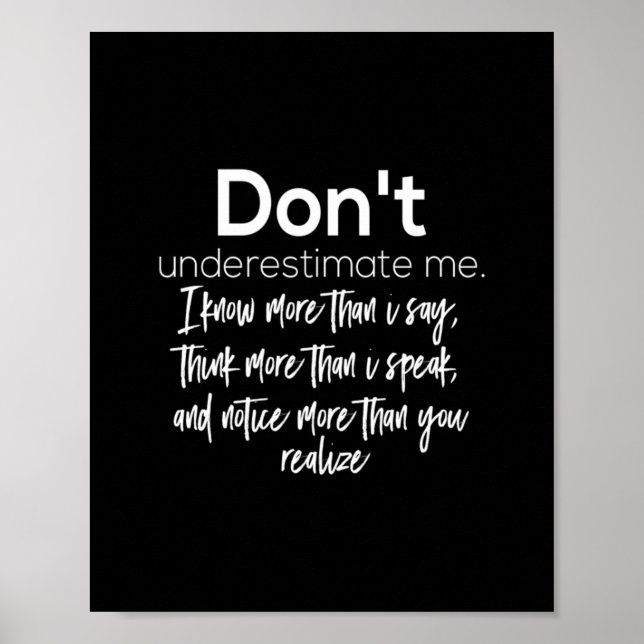 don't underestimate me poster (Front)