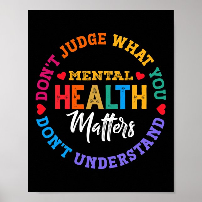 Don't Understand Mental Health Awareness Green Rib Poster (Front)