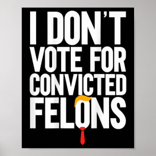 Don't Vote For Convicted Felons Anti-trump (on Bac Poster