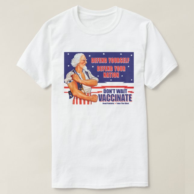 Don't Wait Vaccinate Uncle Sam Retro Take The Shot T-Shirt (Design Front)