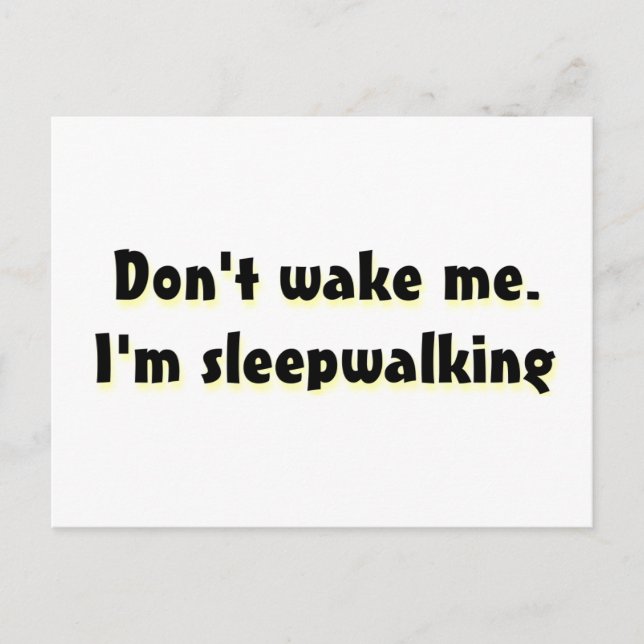 Don't wake me postcard (Front)