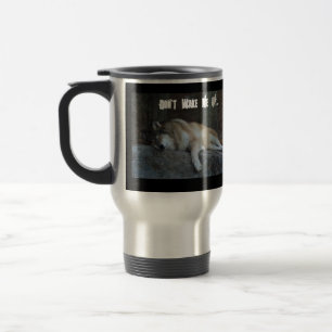 Don't Wake Me Up Wolf Travel Mug