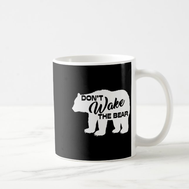 Don't Wake The Bear Funny Bear Silhouette Graphic  Coffee Mug (Right)