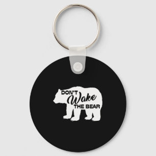 Don't Wake The Bear Funny Bear Silhouette Graphic  Key Ring