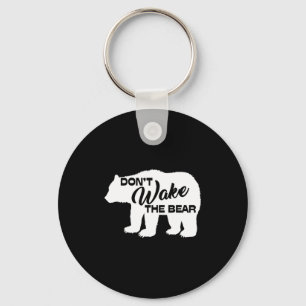 Don't Wake The Bear Funny Bear Silhouette Graphic  Key Ring