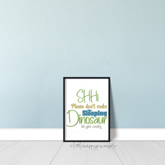 Don't Wake The Sleeping Dinosaur Kids Wall Art