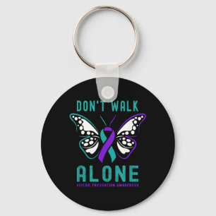 Dont Walk Alone Butterfly Prevention Support Key Ring