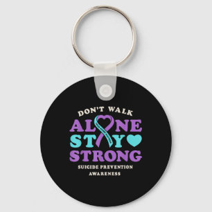 Dont Walk Alone Suicide Prevention Awareness Ribbo Key Ring