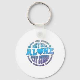 Dont Walk Alone Suicide Prevention Awareness Ribbo Key Ring