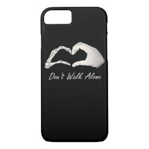 Don't Walk - White Classic - Skeleton Hands Hearts iPhone 8/7 Case