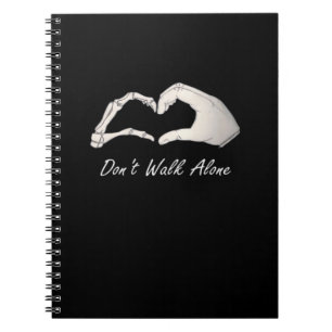 Don't Walk - White Classic - Skeleton Hands Hearts Notebook