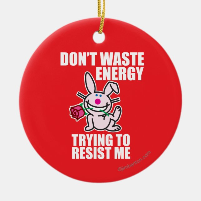 Don't Waste Energy Ceramic Tree Decoration (Front)