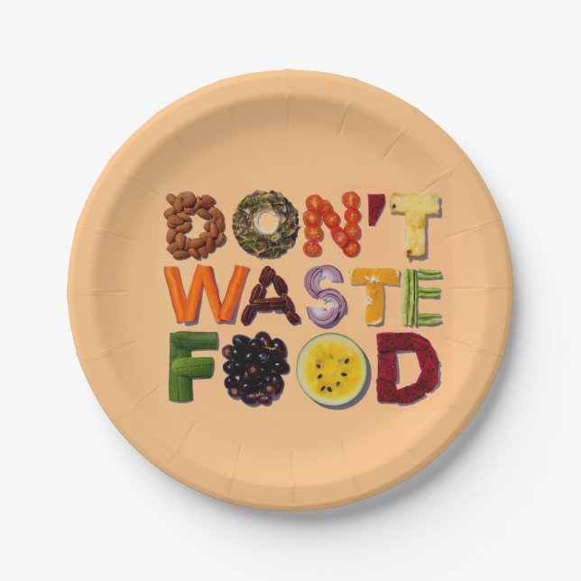 Don't waste Food Paper Plate (Front)