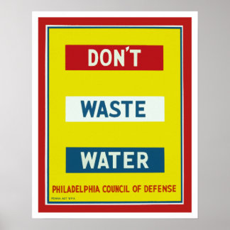 Don't Waste Water Poster