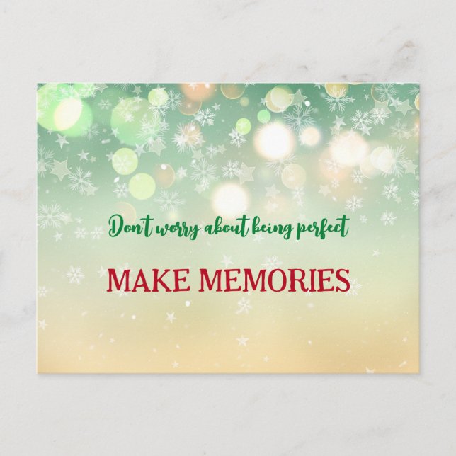 Don't worry about being perfect winter holiday postcard (Front)