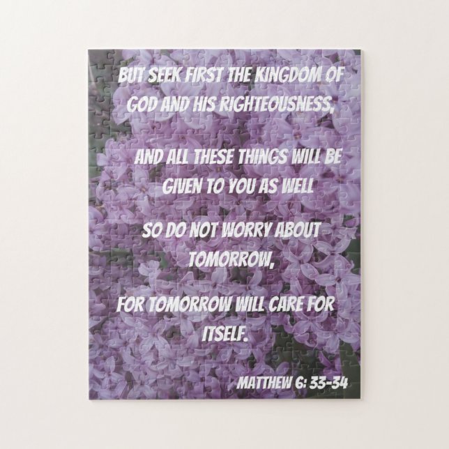 Don't Worry About Tommorrow Bible Verse Jigsaw Puzzle (Vertical)