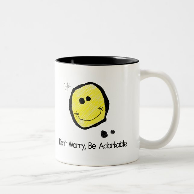 Don't worry, be adorkable mug (Right)