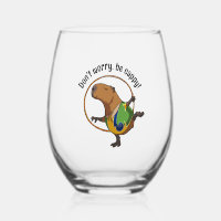 Don't Worry Be Cappy Capybara Gymnast Hoop Cartoon
