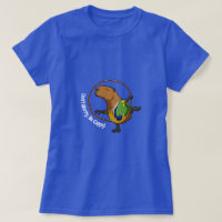 Don't Worry Be Cappy Capybara Gymnast Hoop Cartoon