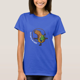 Don't Worry Be Cappy Capybara Gymnast Hoop Cartoon T-Shirt