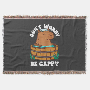 Don't Worry Be Cappy Throw Blanket
