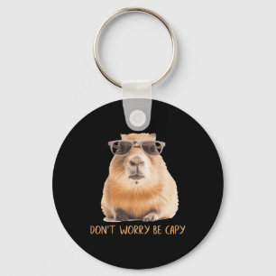 Dont Worry Be Capy Capybara Key Ring