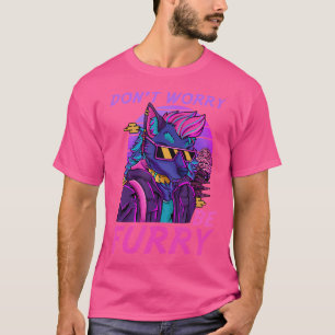 Don'T Worry Be Furry I Vaporwave Fox Cosplay Fando T-Shirt
