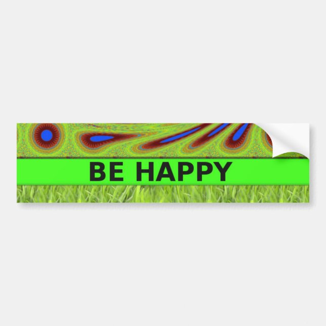 Don't Worry Be Happy Art Print Bumper Sticker (Front)
