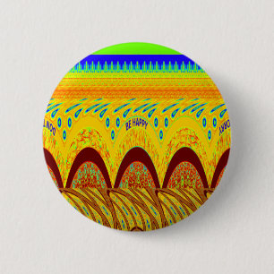 Don't Worry Be Happy Art Print Design 6 Cm Round Badge