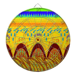 Don't Worry Be Happy Art Print Design Dartboard