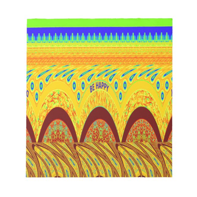 Don't Worry Be Happy Art Print Design Notepad (Front)