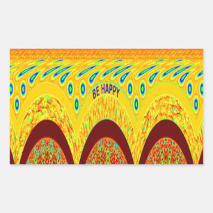 Don't Worry Be Happy Art Print Design Rectangular Sticker