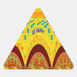 Don't Worry Be Happy Art Print Design Triangle Sticker