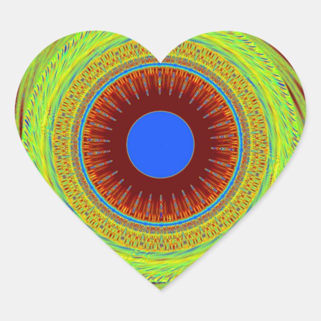 Don't Worry Be Happy Art Print Heart Sticker (Front)