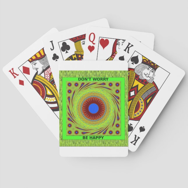 Don't Worry Be Happy Art Print Playing Cards (Back)