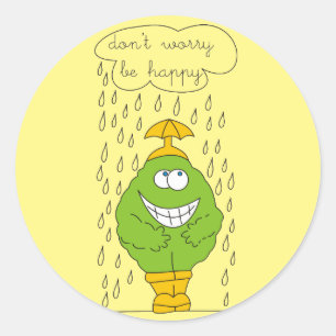 Don't Worry Be Happy Circle Stickers