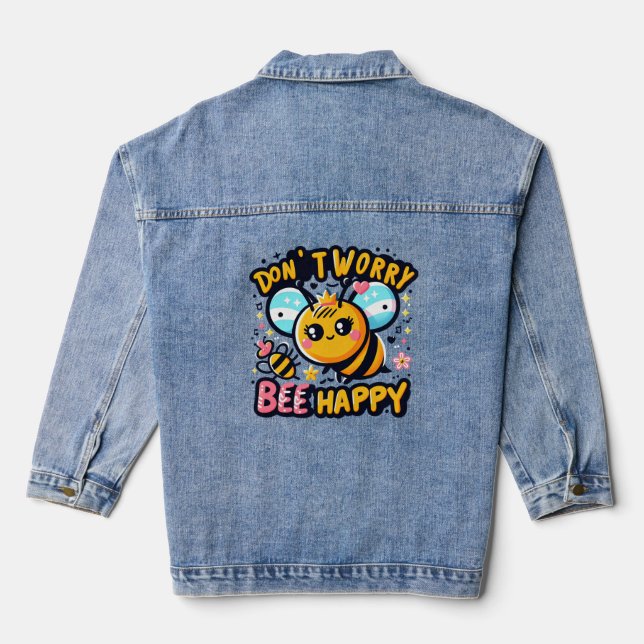 Don't worry be happy denim jacket (Back)