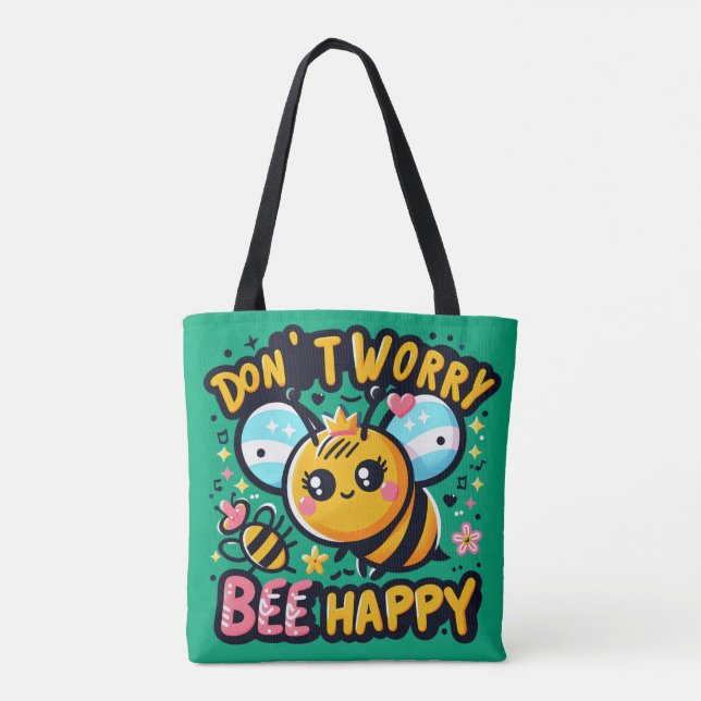 Don't worry be happy tote bag (Back)