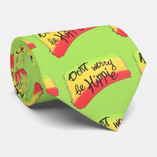 Don't Worry Be Hippie Thunder_Cove Tie (Rolled)